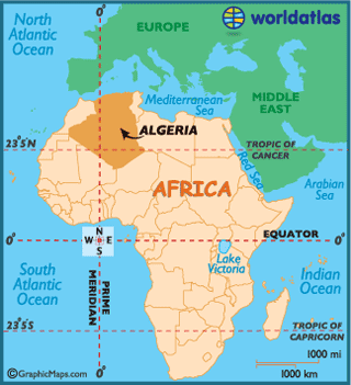 cezayir haritasi afrika