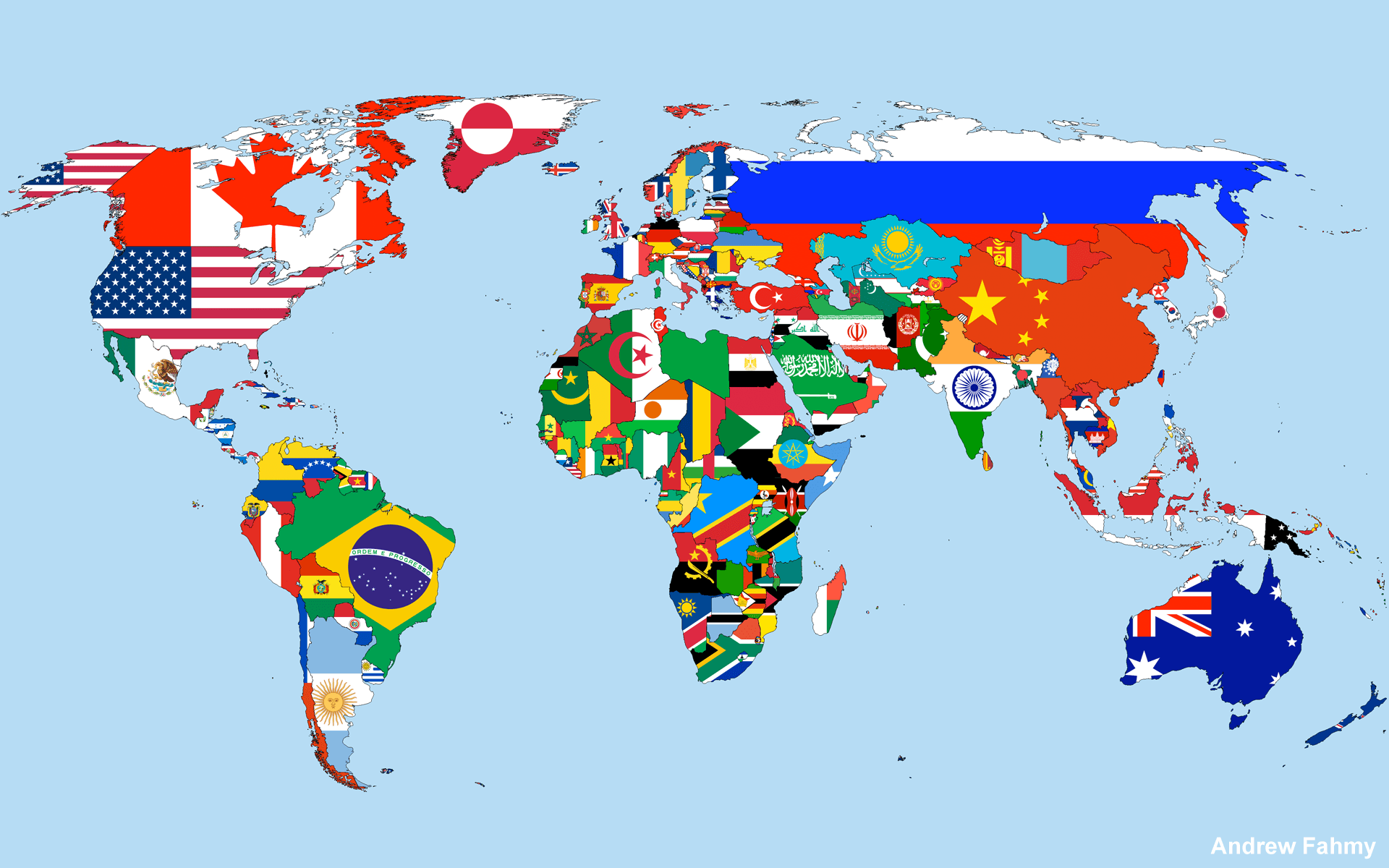 Bayraklarla Dünya Haritası