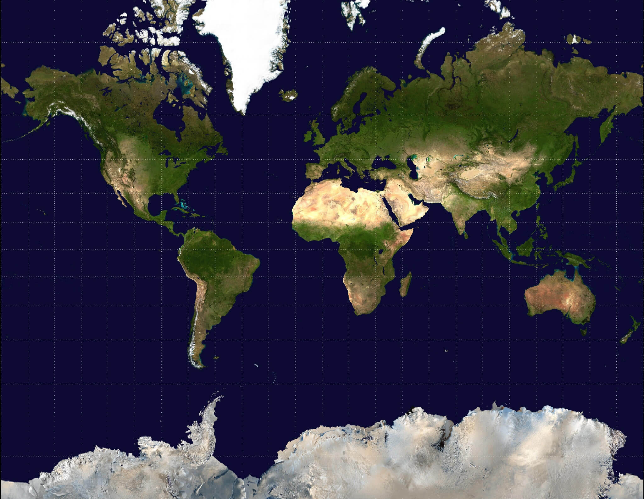Boş Dünya Uydu Haritası