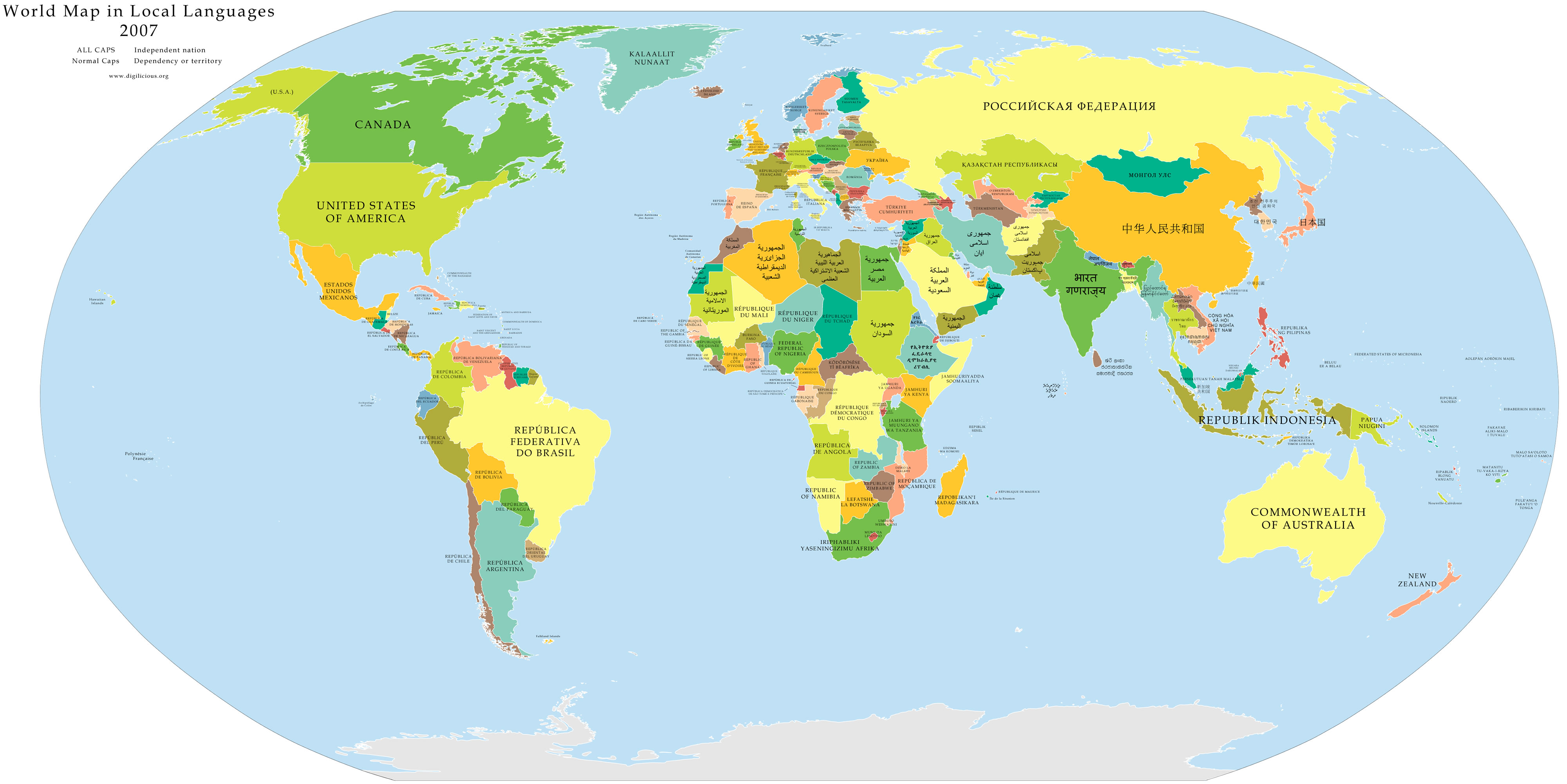 Dünya Haritası Lokal Dilde