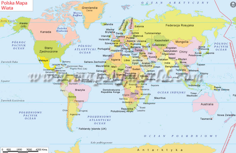 Dünya Haritası Polakca Dilinde