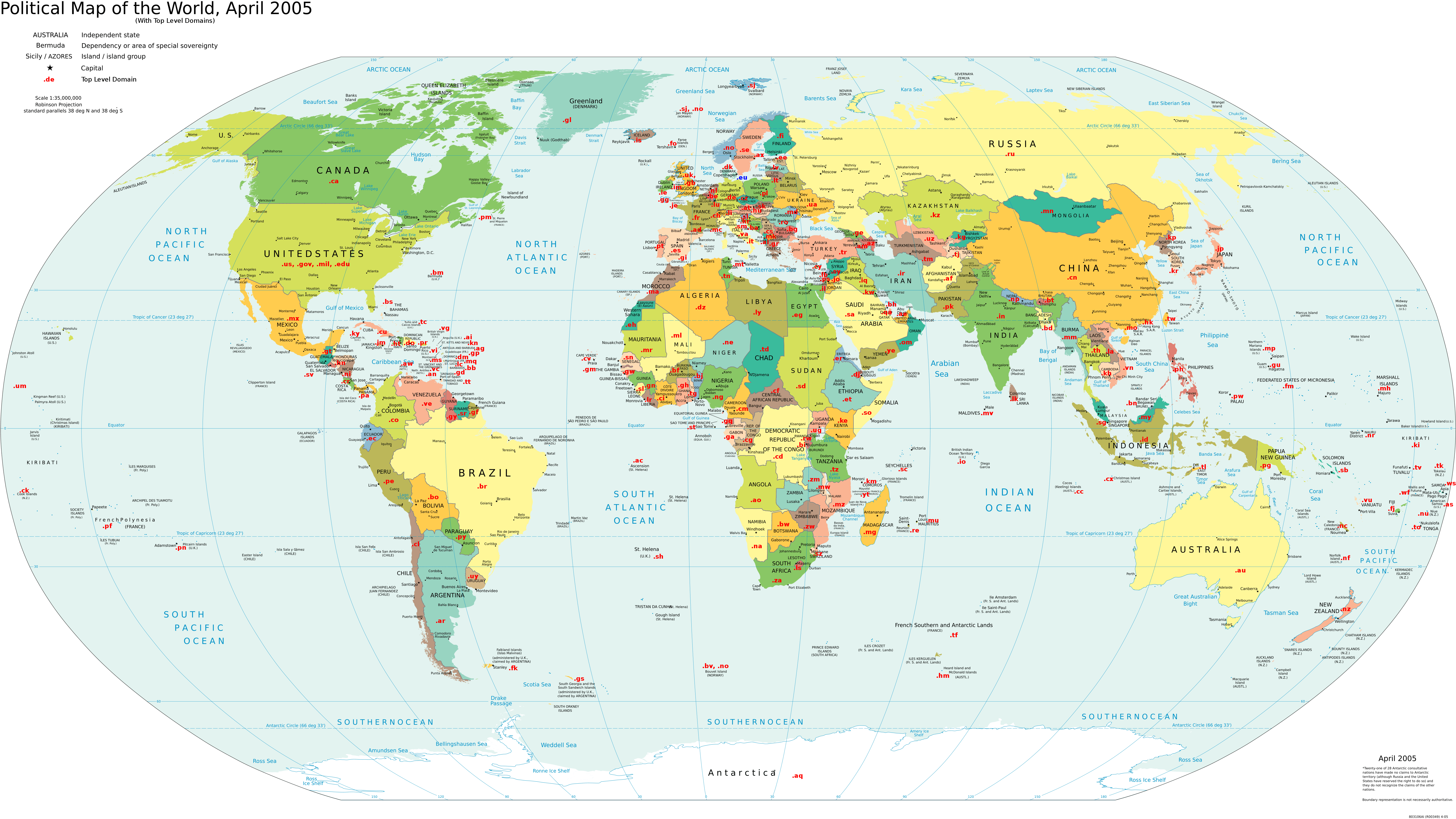 Dünya Alanadı Uzantıları Haritası