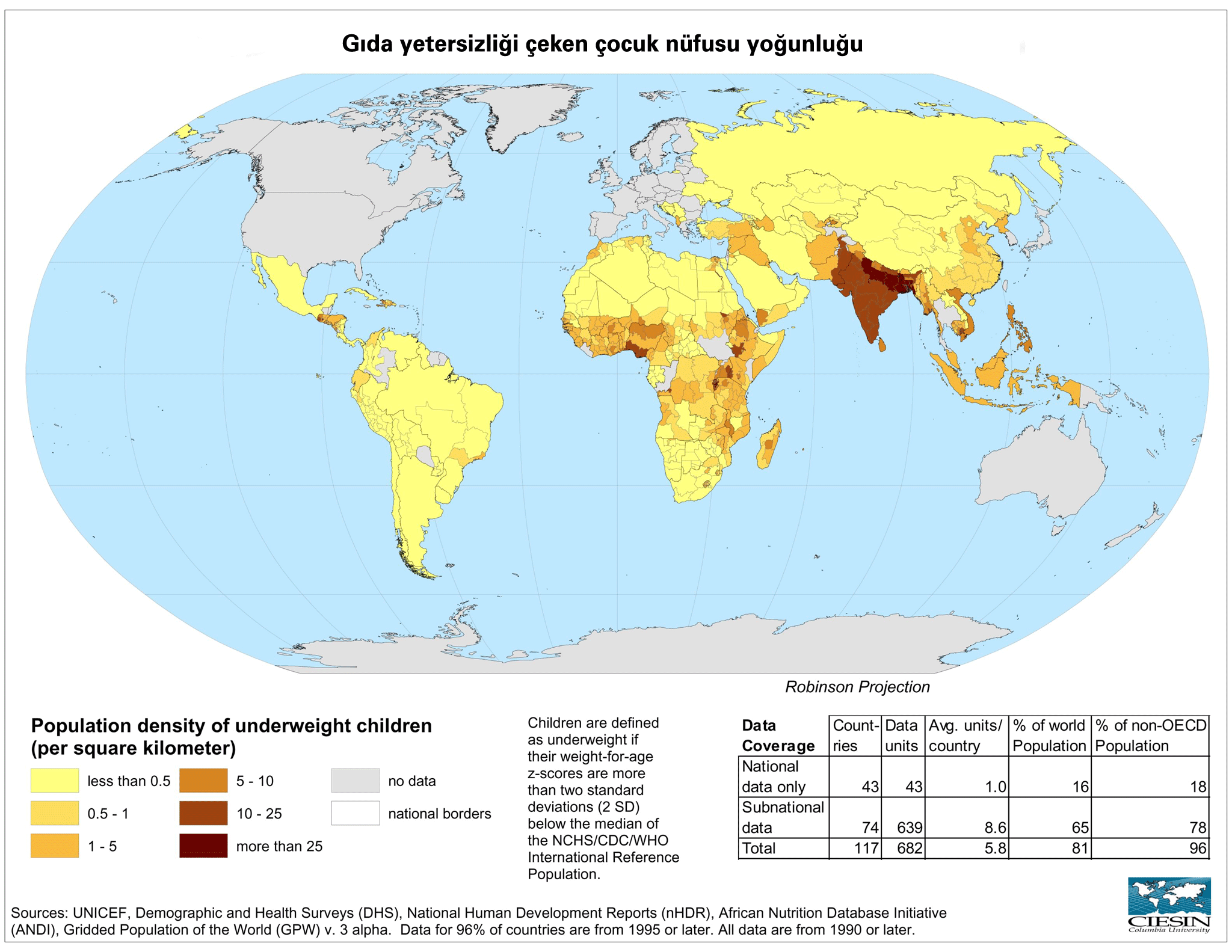 Dünya Gıda Kıtlığı Harita