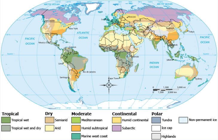 Dünya İklim Bölgeleri Haritası