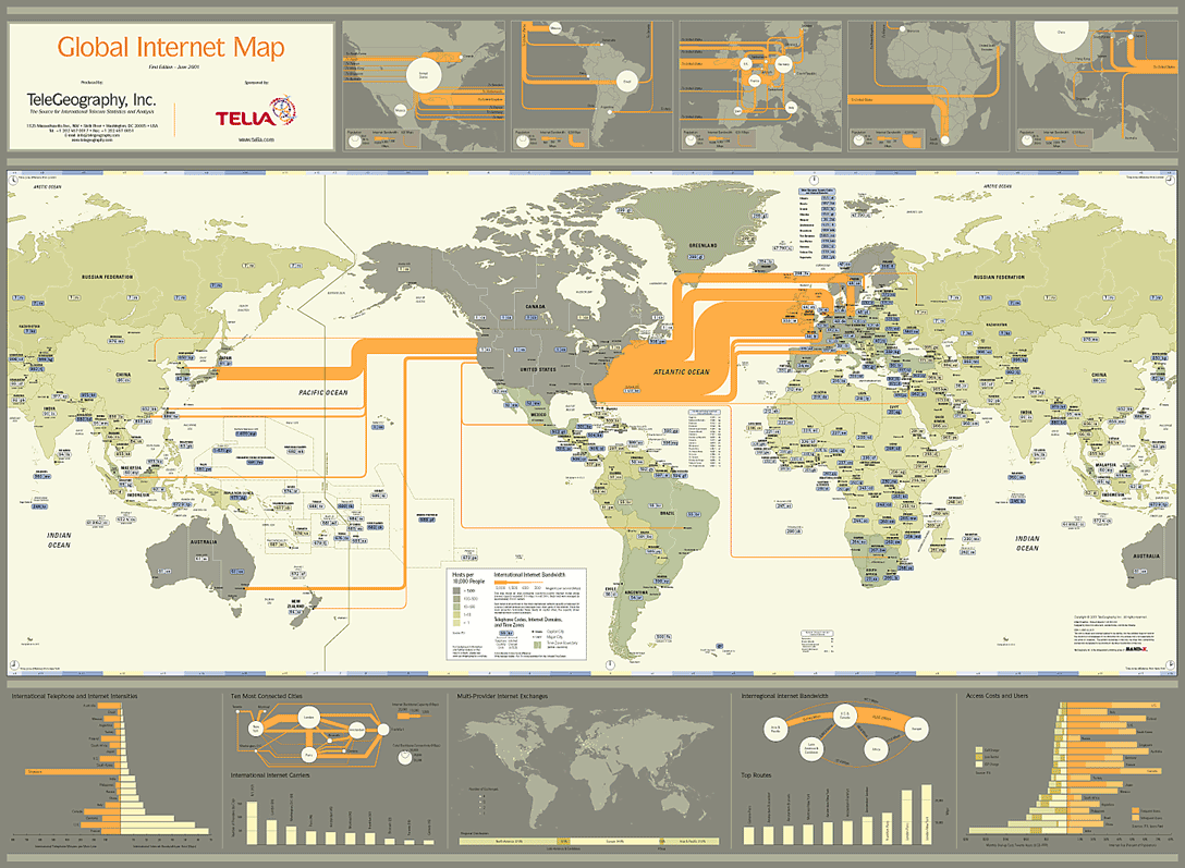 Dünya Global İnternet Ağı Haritası