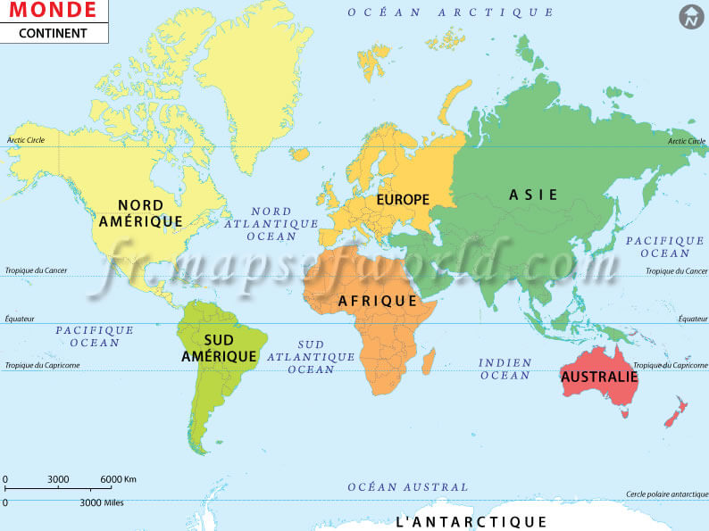 Dünya Kıtaları Haritası