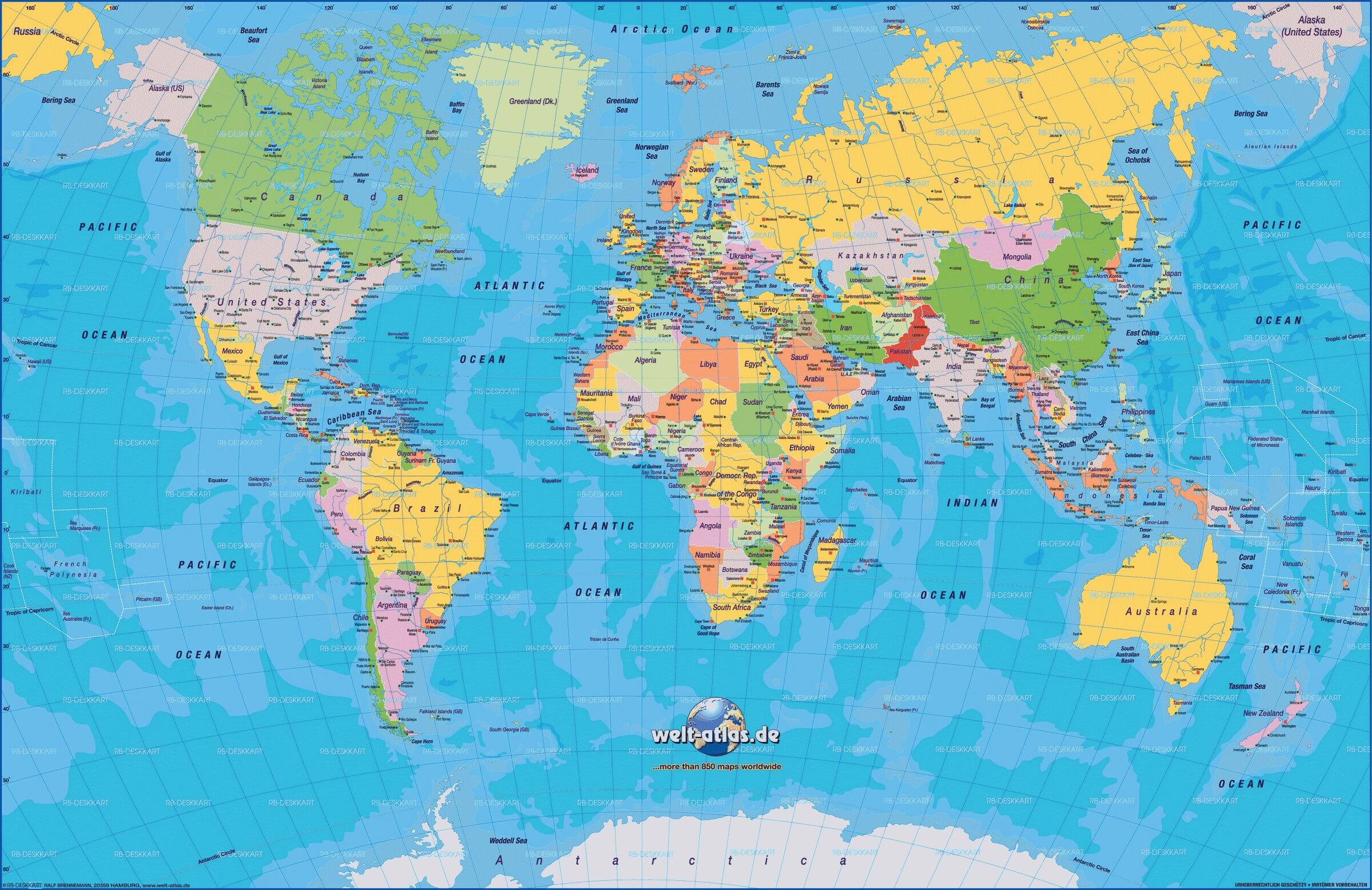 Dünya Politik Ülkeleri Haritası