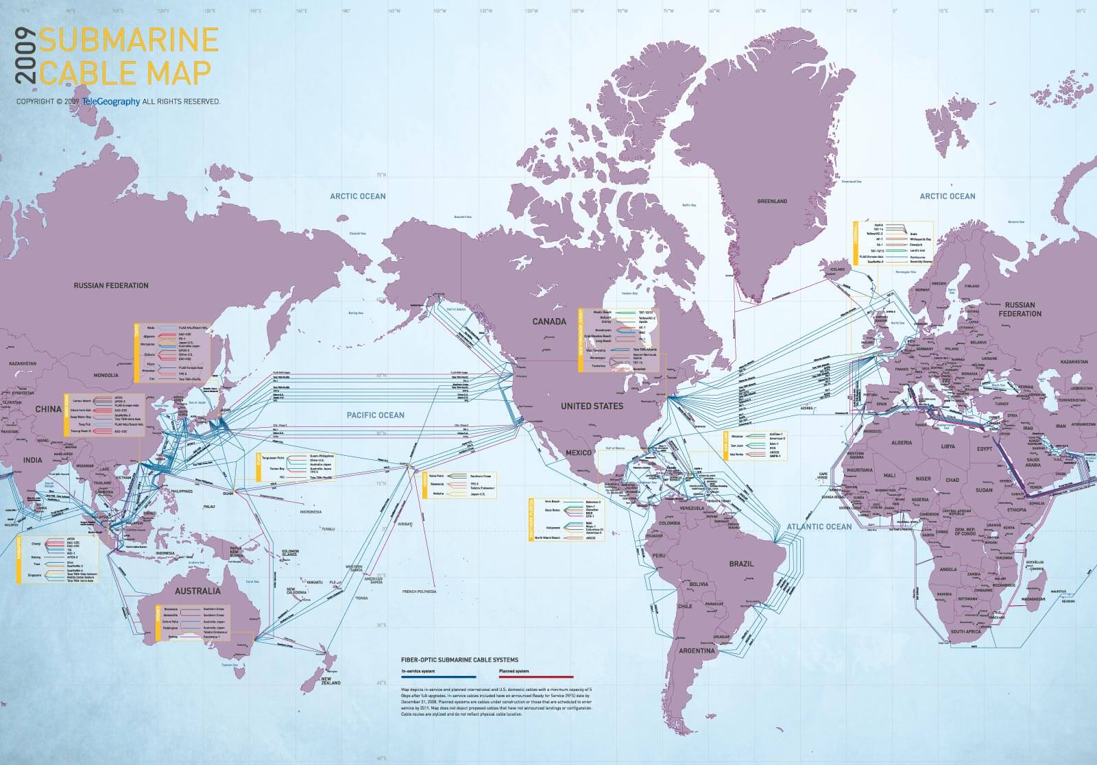 Dünya Sualtı Kablo Harita