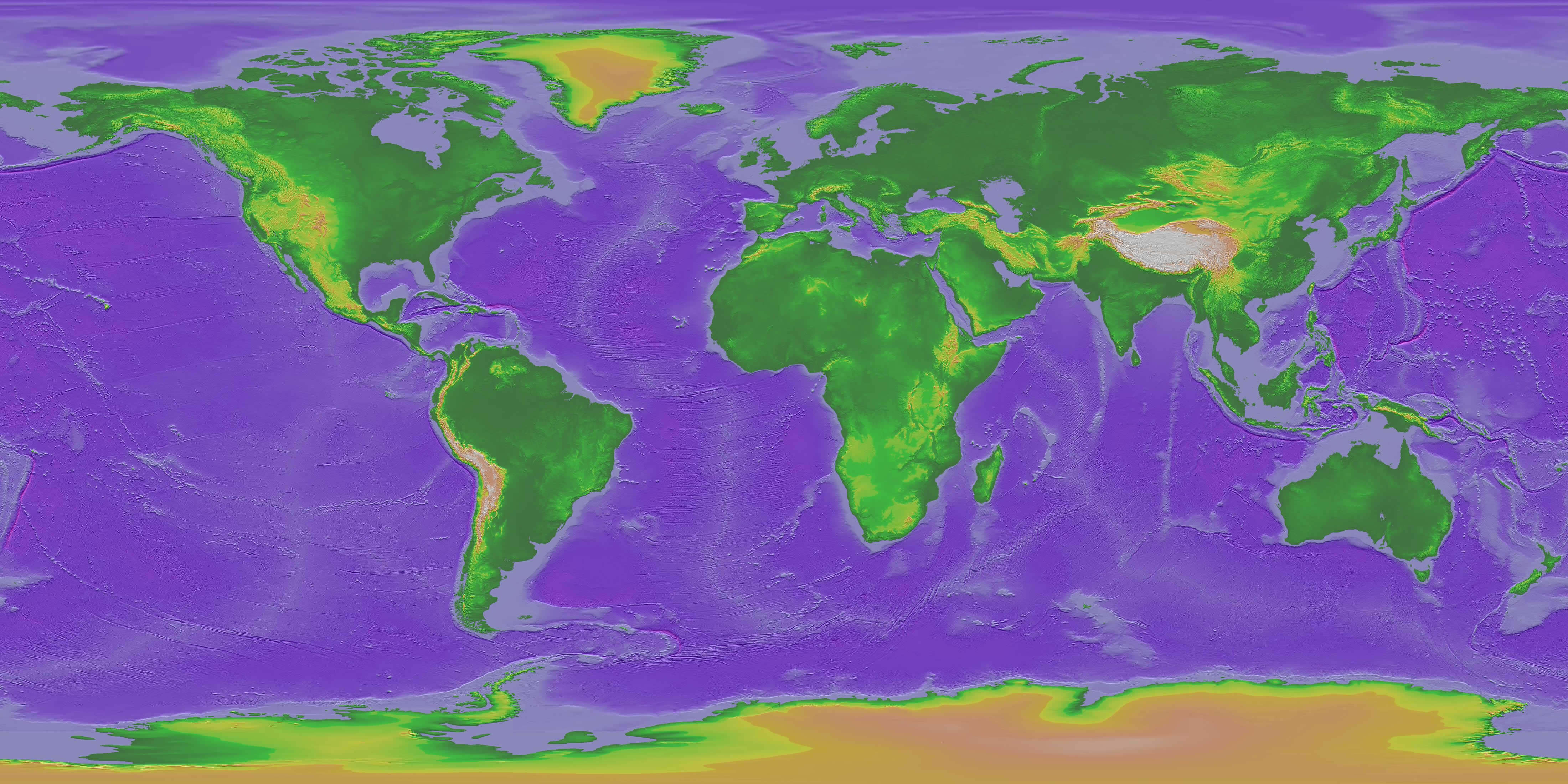 Dünya Topografya Batimetriyi Haritası