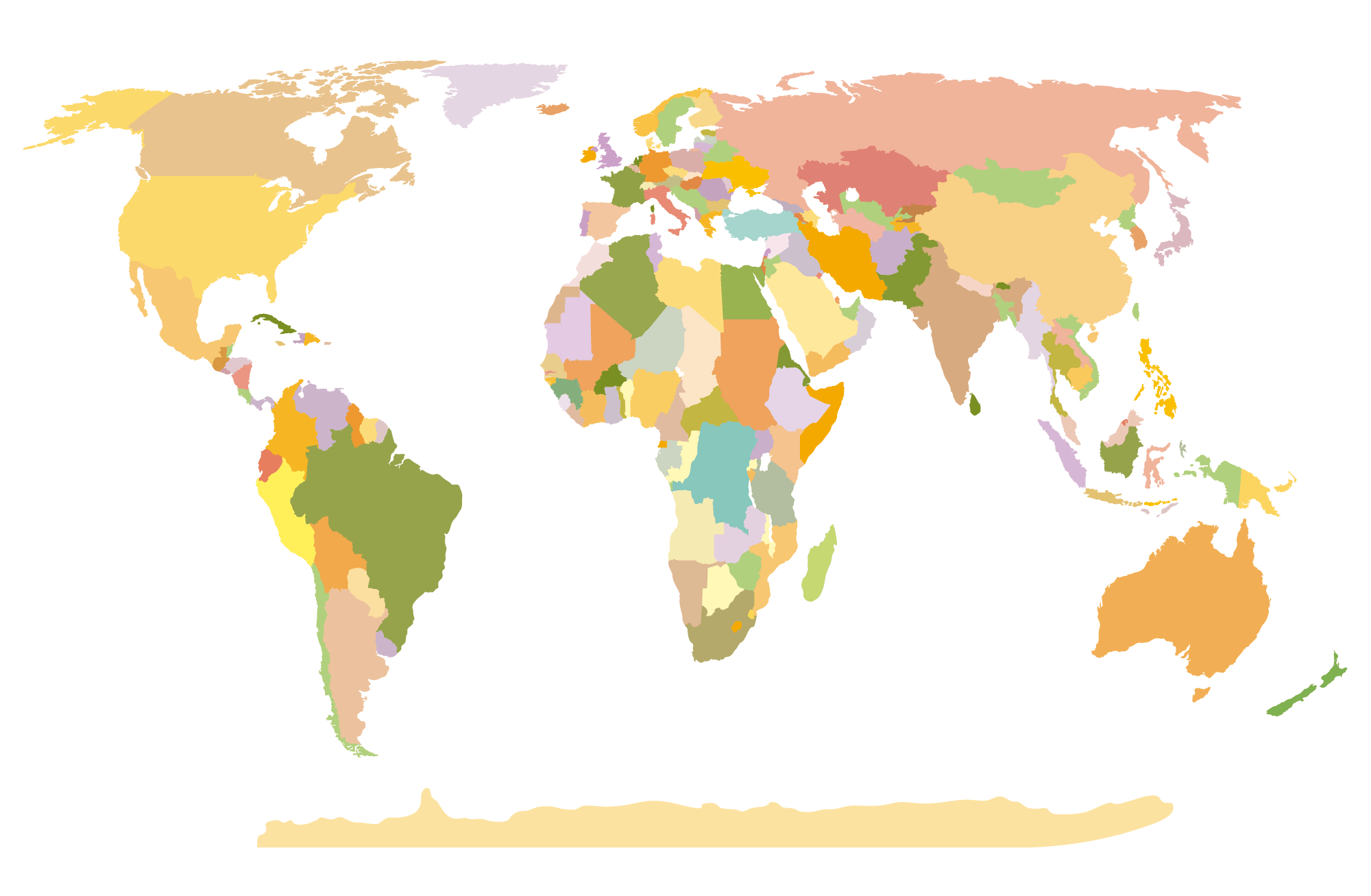 Dünya Ülkeler Boş Harita