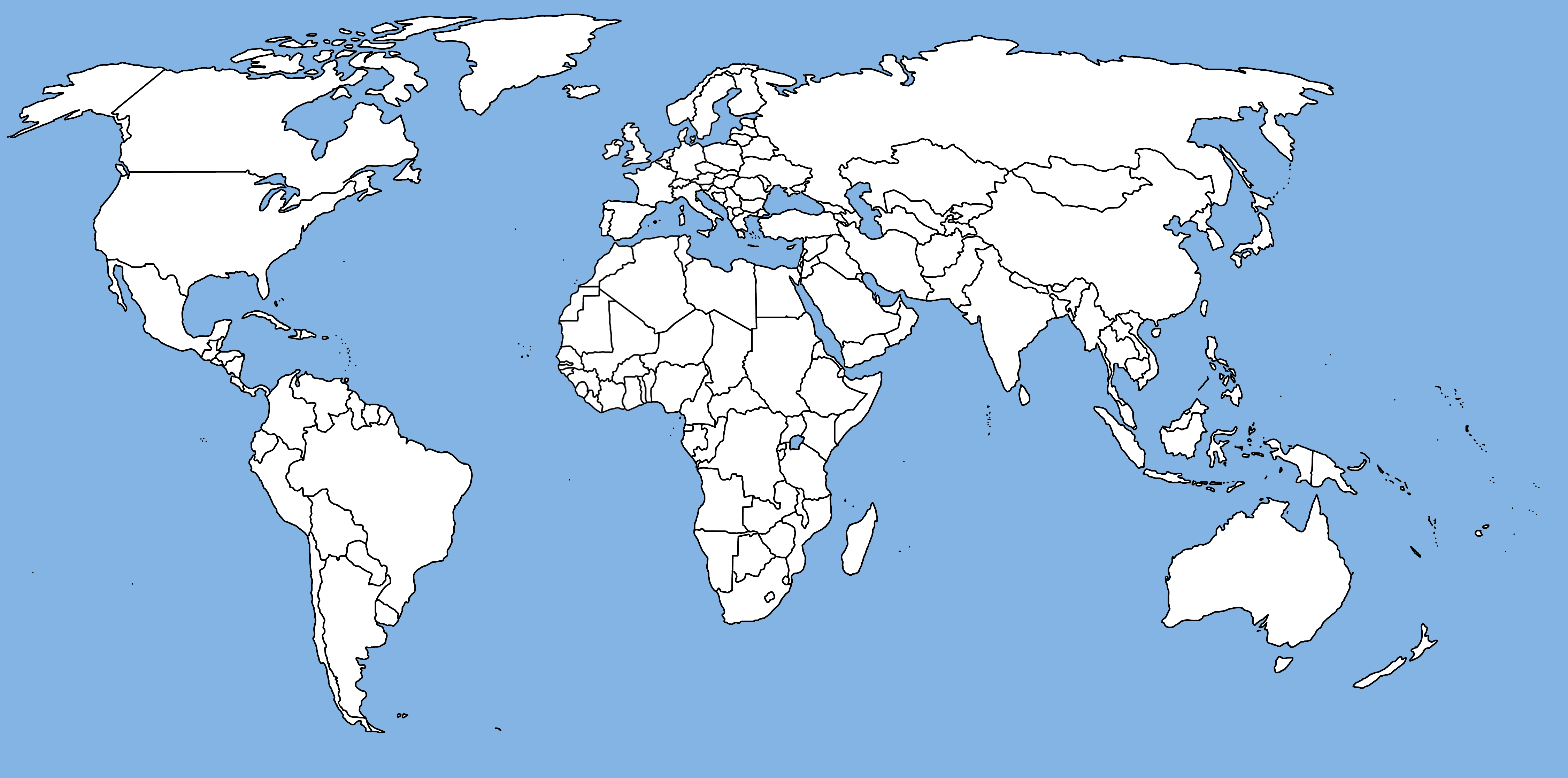 Dünya Ülkeler Sınırları Haritası