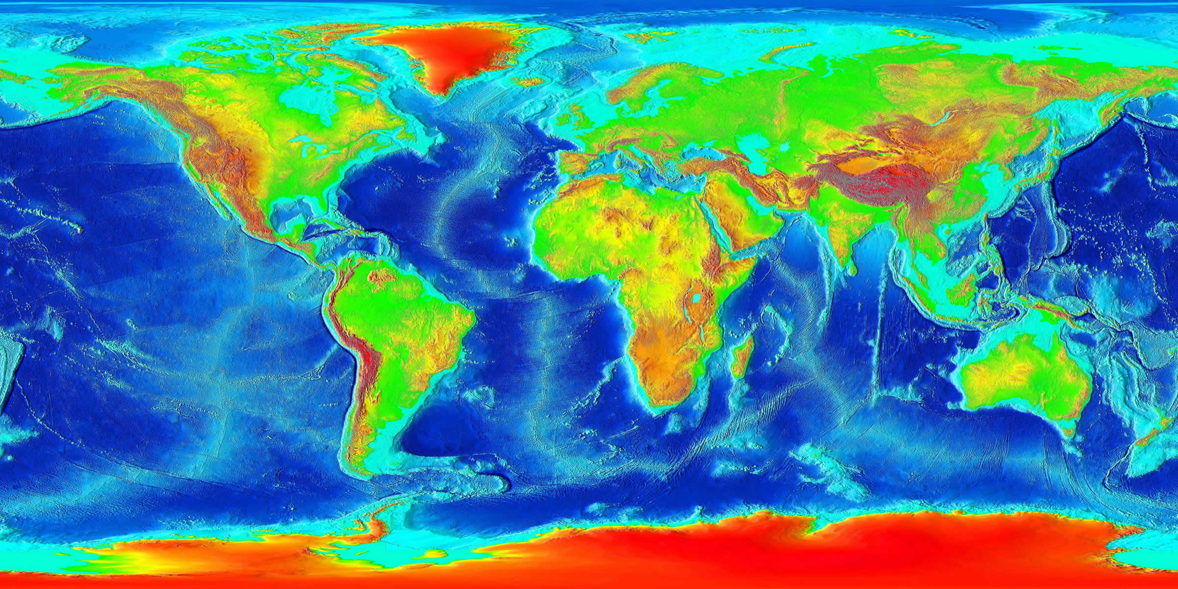 Dünya Coğrafi Yükseklik Haritası