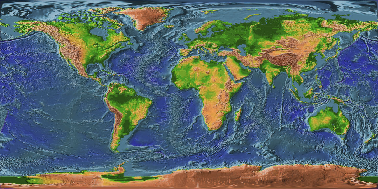 Dünya Topografik Harita