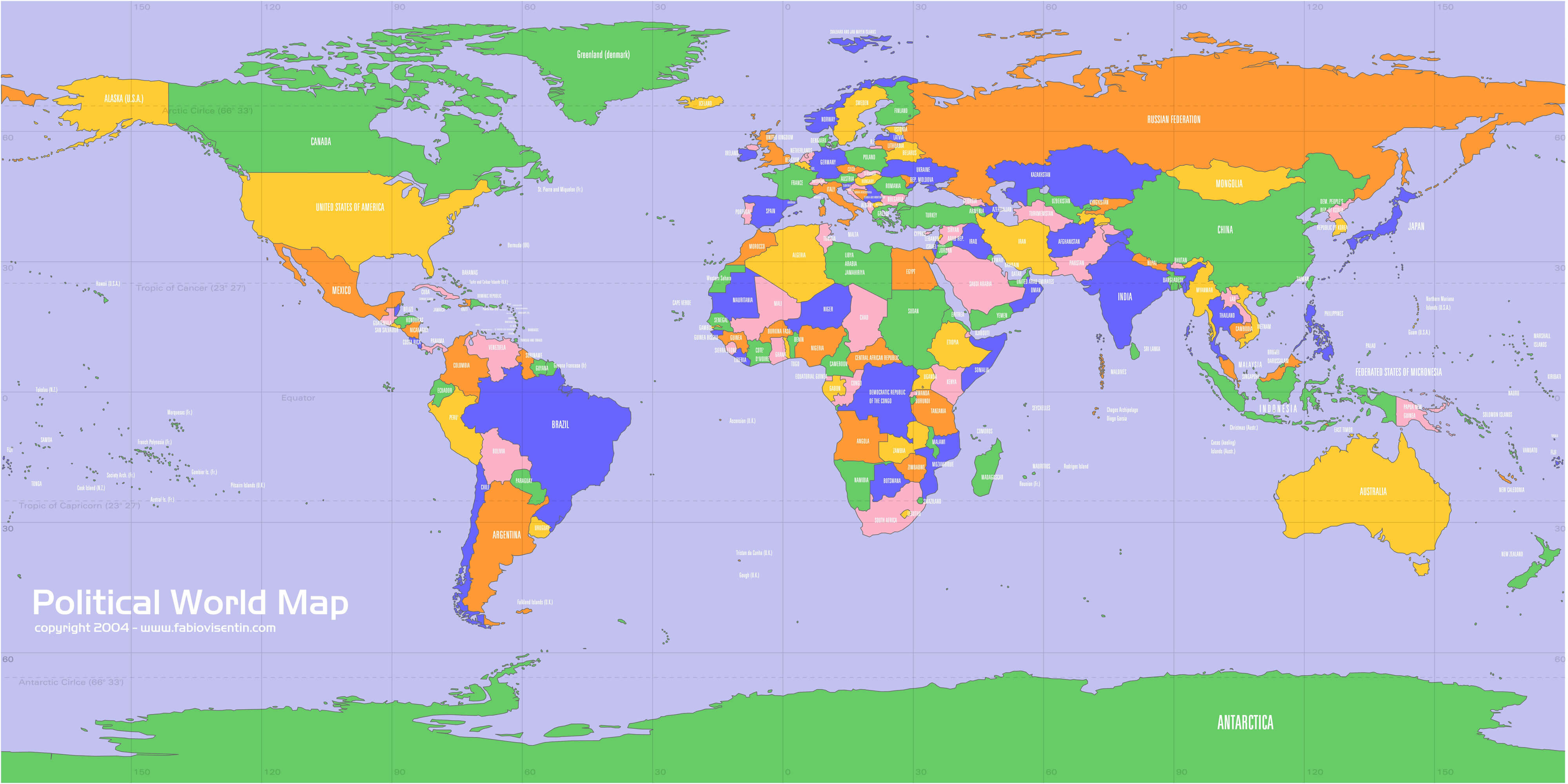 Politika Dünya Haritası Renkli