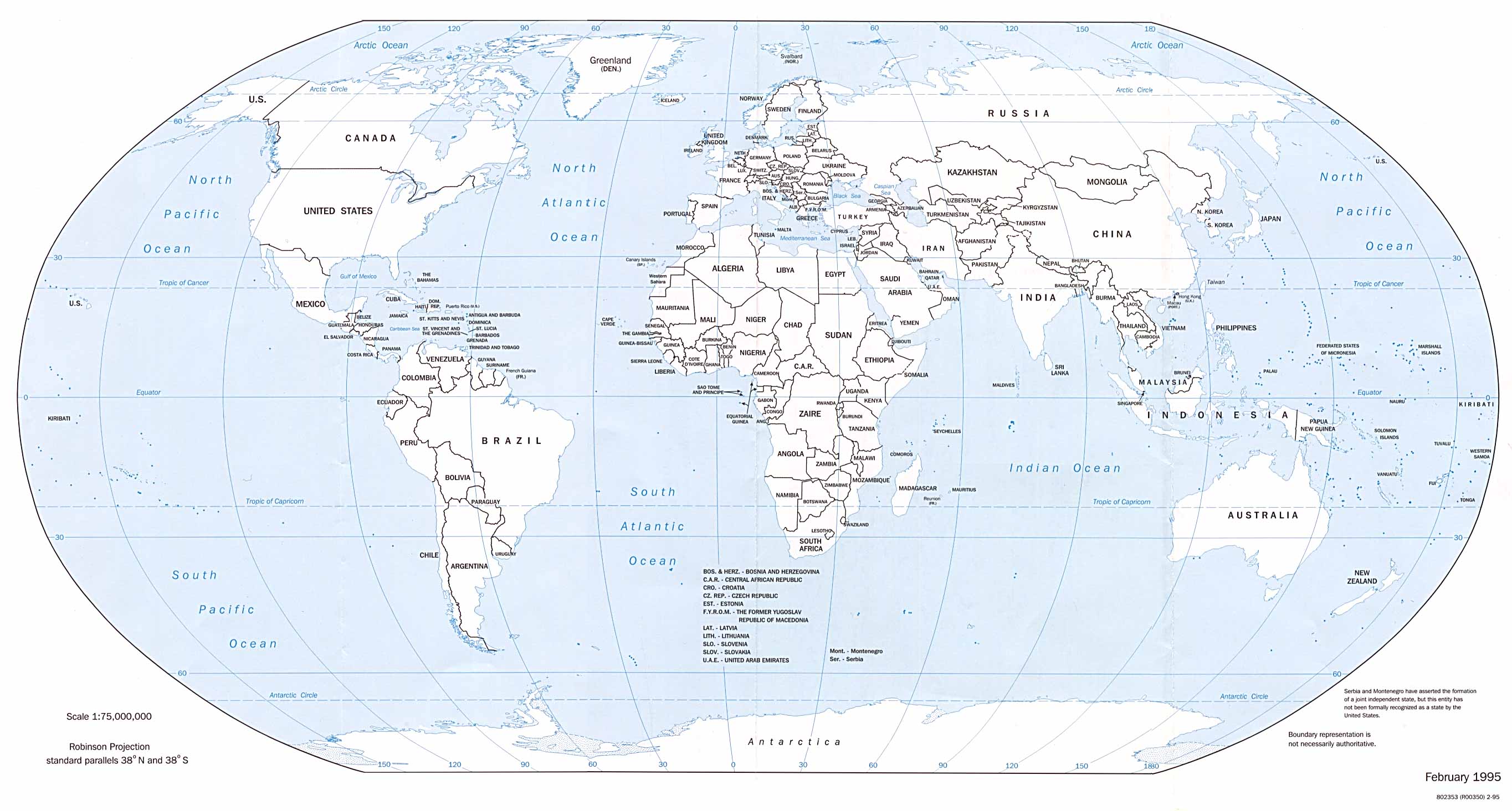 Dünya Politik Harita 1995