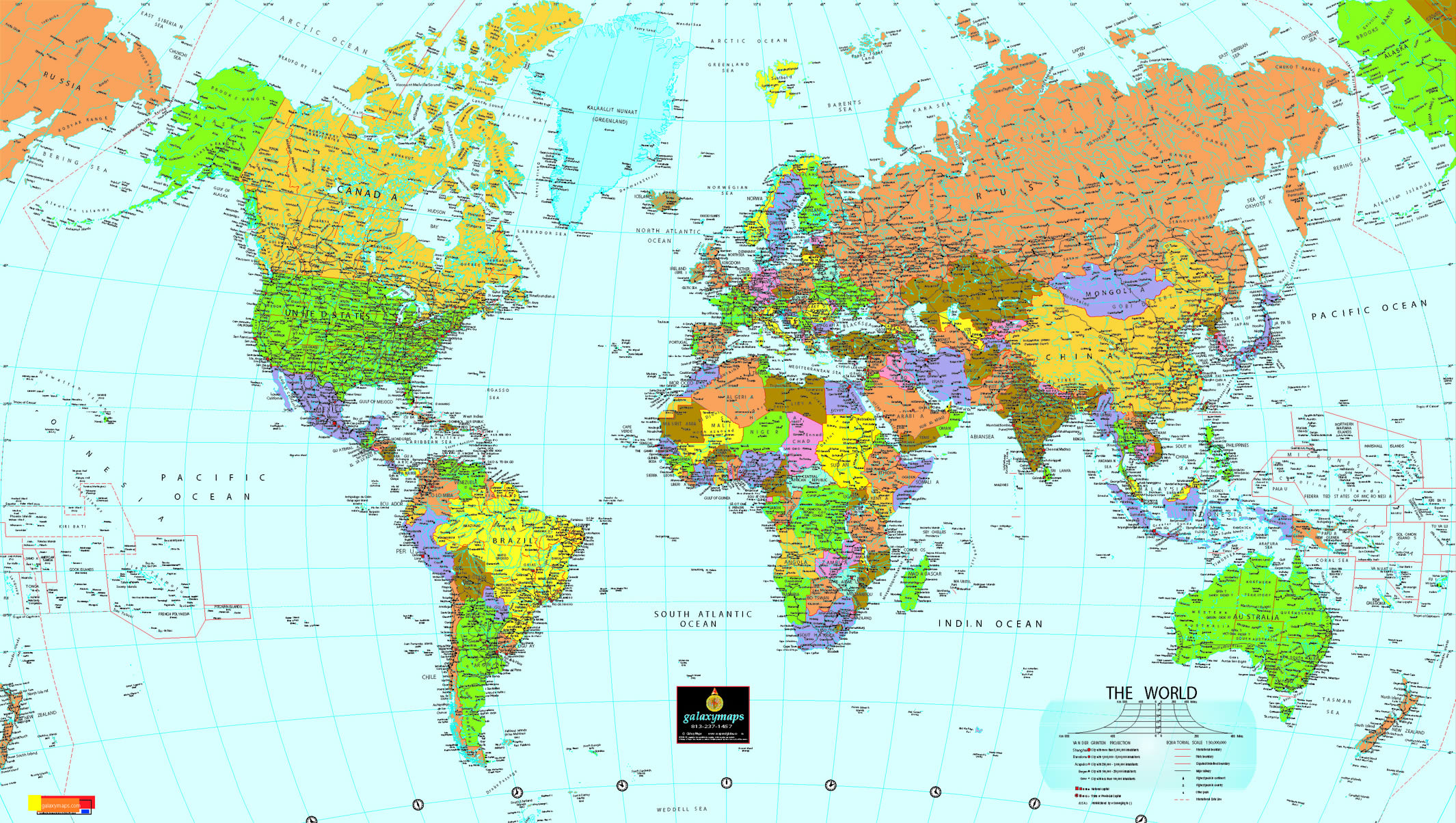 Dünya Politik Harita Ülkeler İller