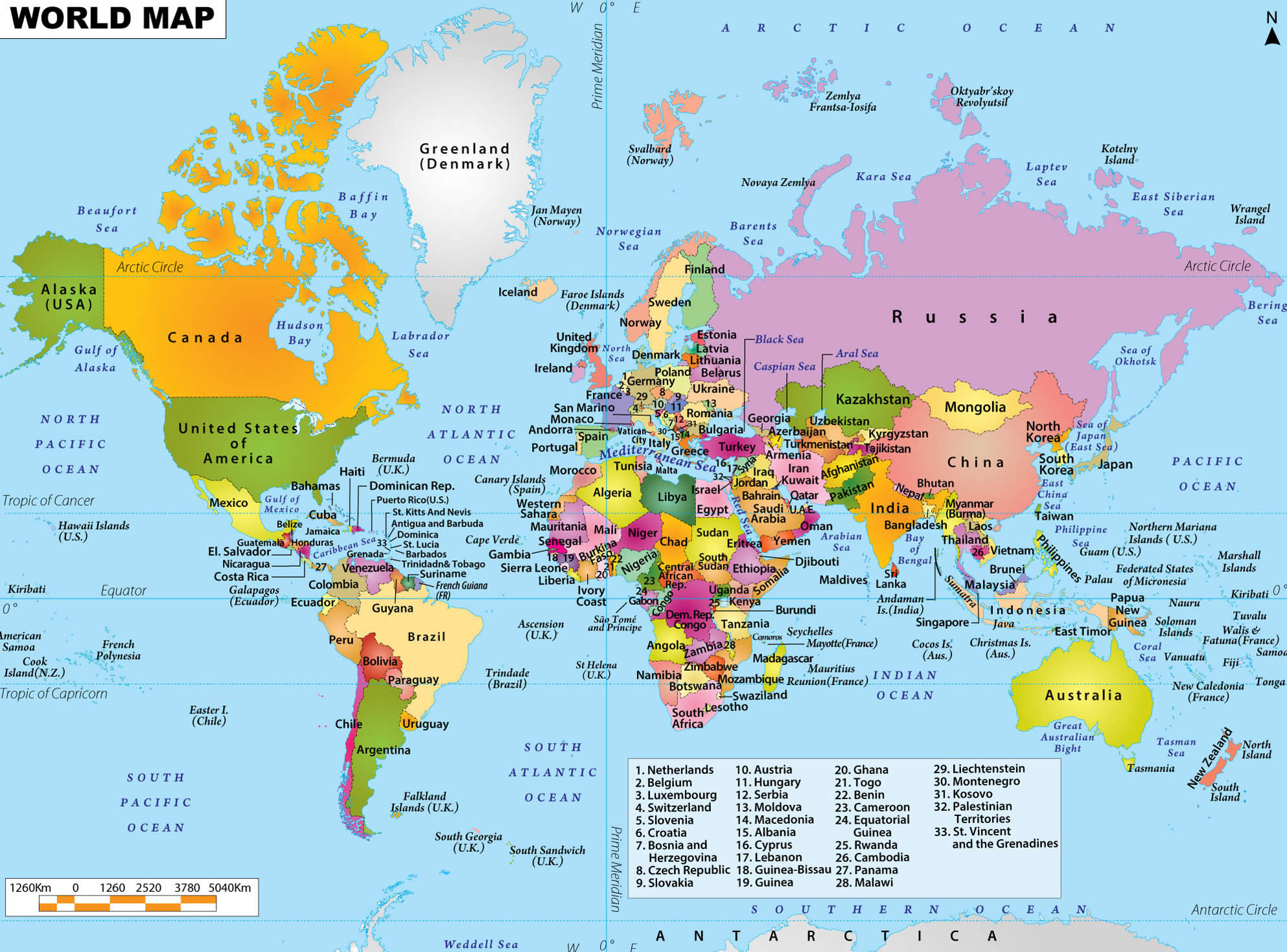 Dünya Ülkeleri Politik Harita