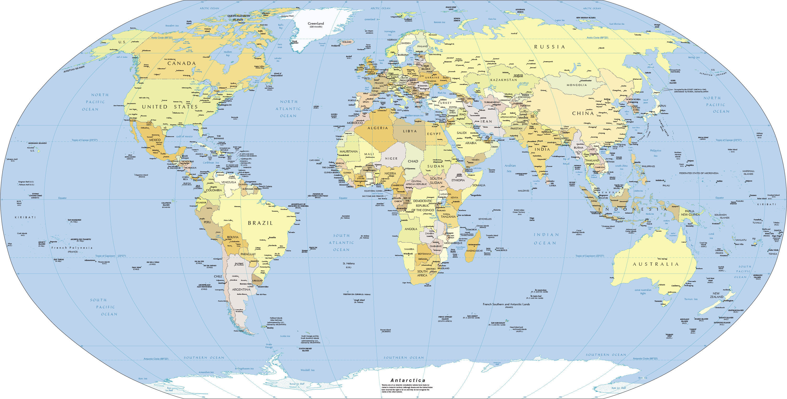 Siyasi Dünya Haritası İngilizce