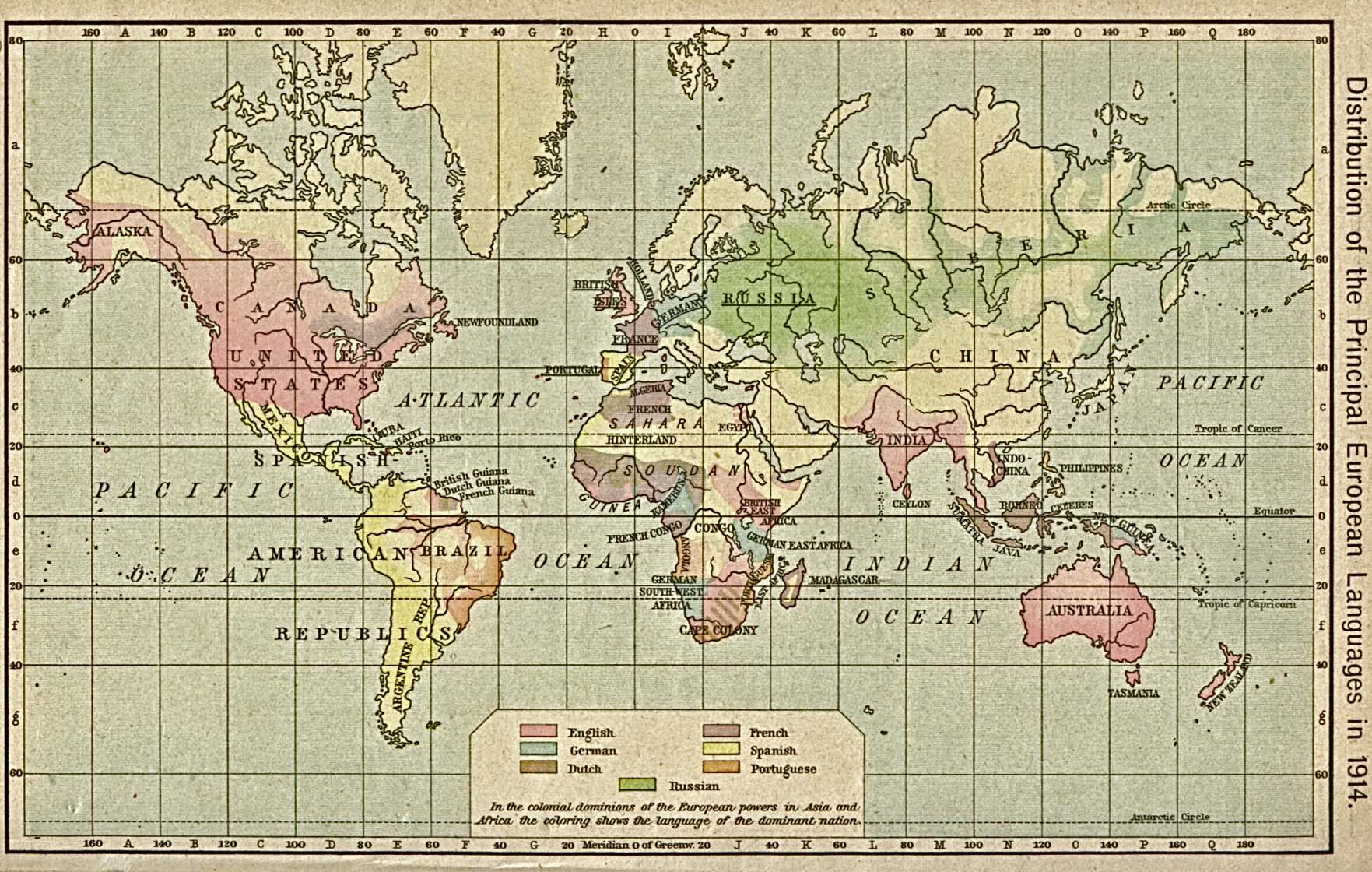 Dünya Dilleri Haritası 1914