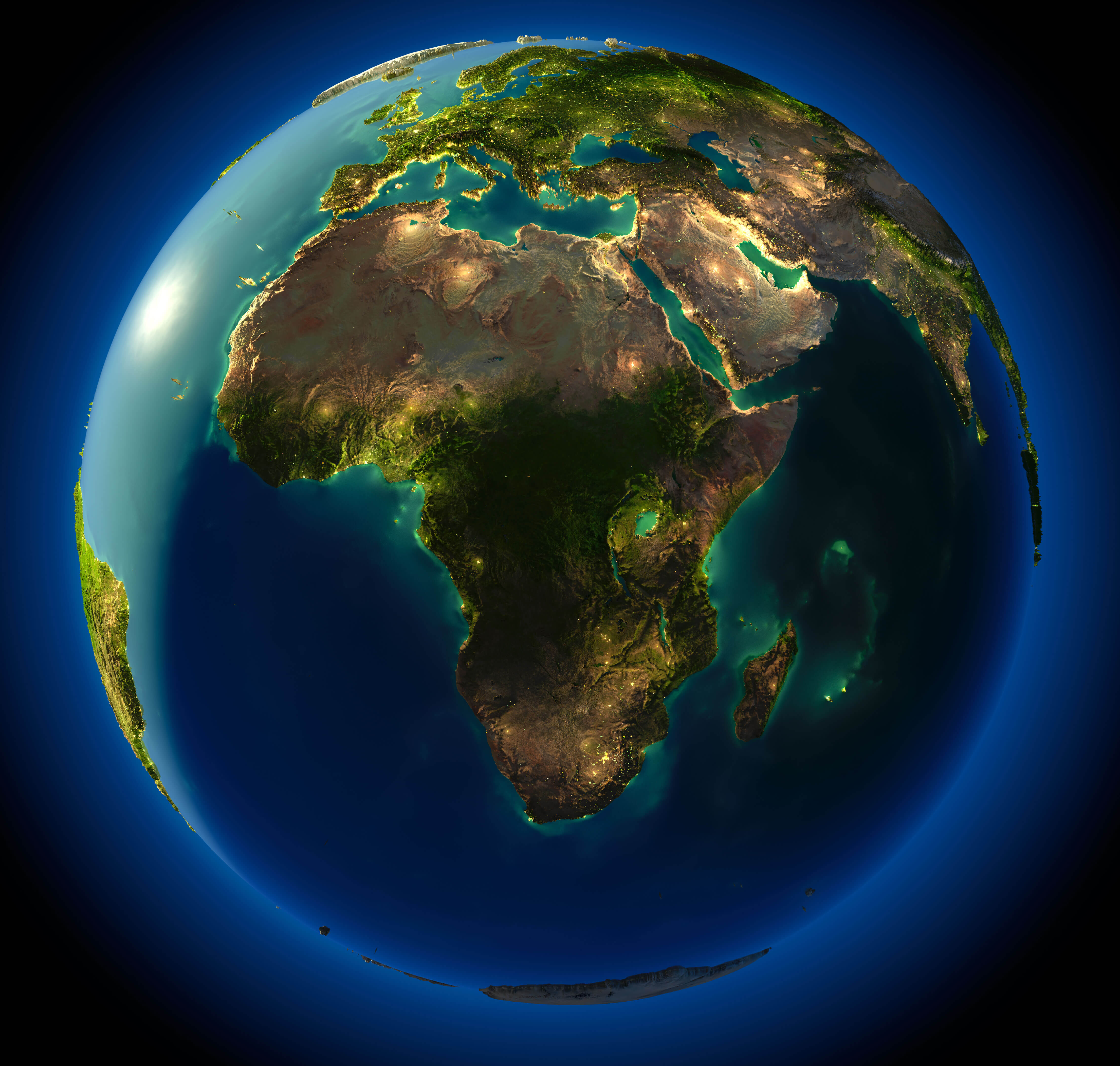 Afrika Dünya gece haritası
