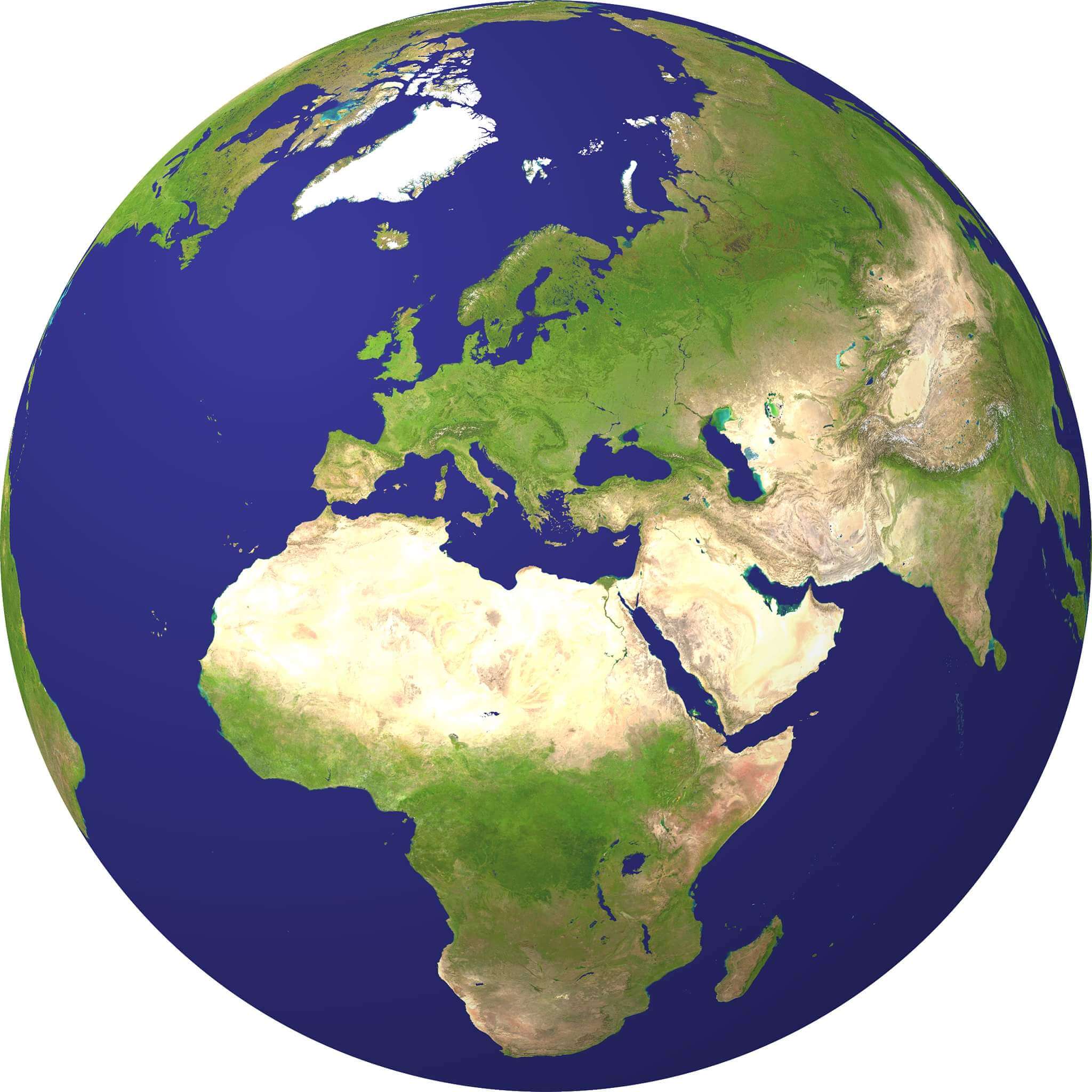 Dünya Avrupa Afrika uydu haritası