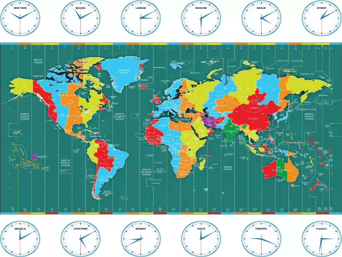 Dünya'da Birleşik Krallık saat dilimi haritası