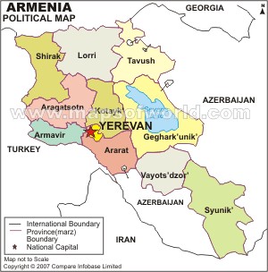 ermenistan haritasi bolgeler