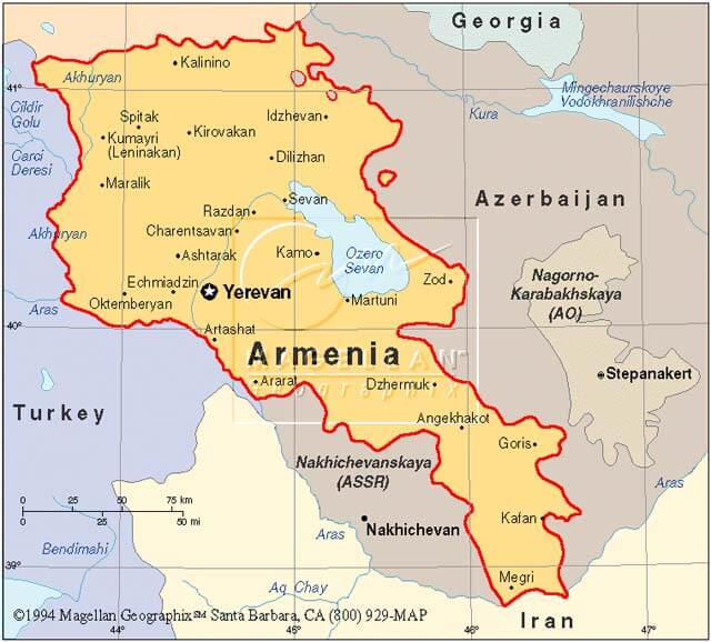 ermenistan sehirler haritasi