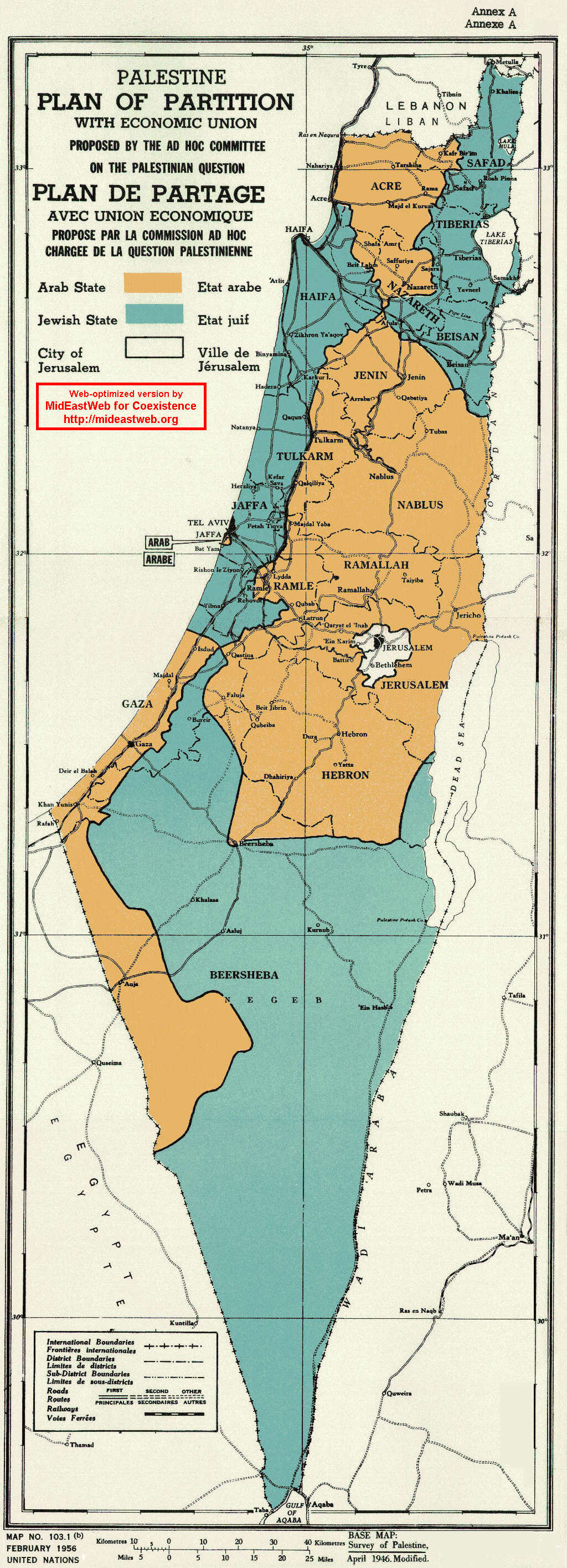 filistin bolunme haritasi 1947