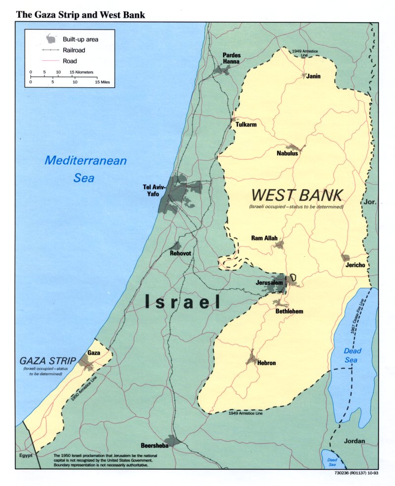gaza west bank haritasi filistin