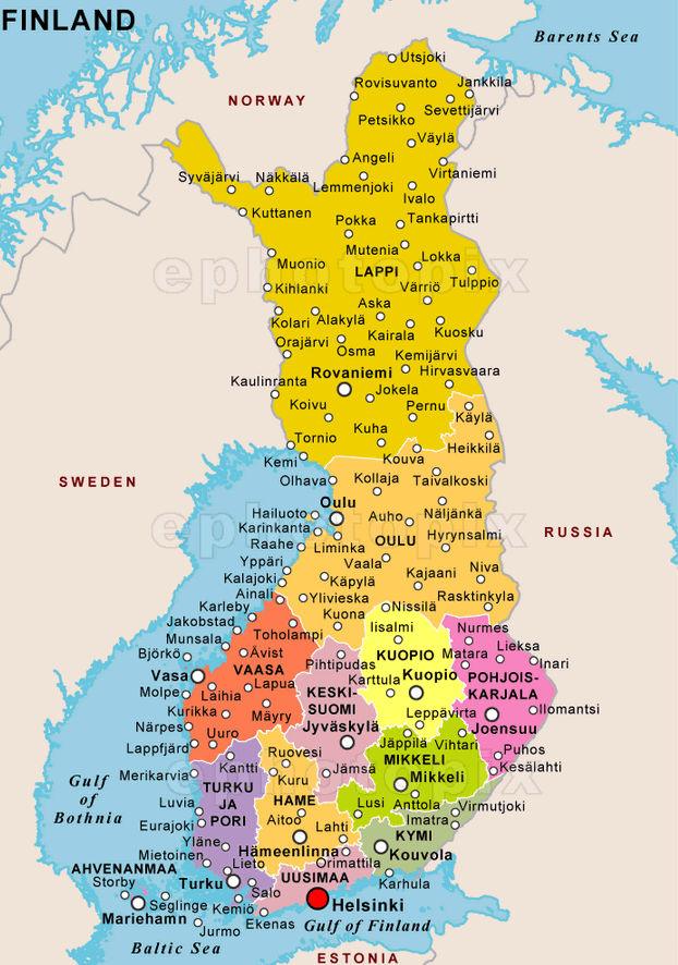 finlandiya haritalar