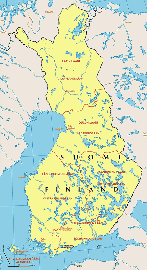 finlandiya lakes haritasi