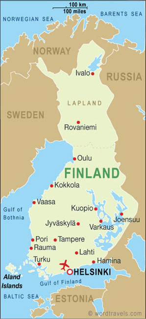 finlandiya sehirler haritasi