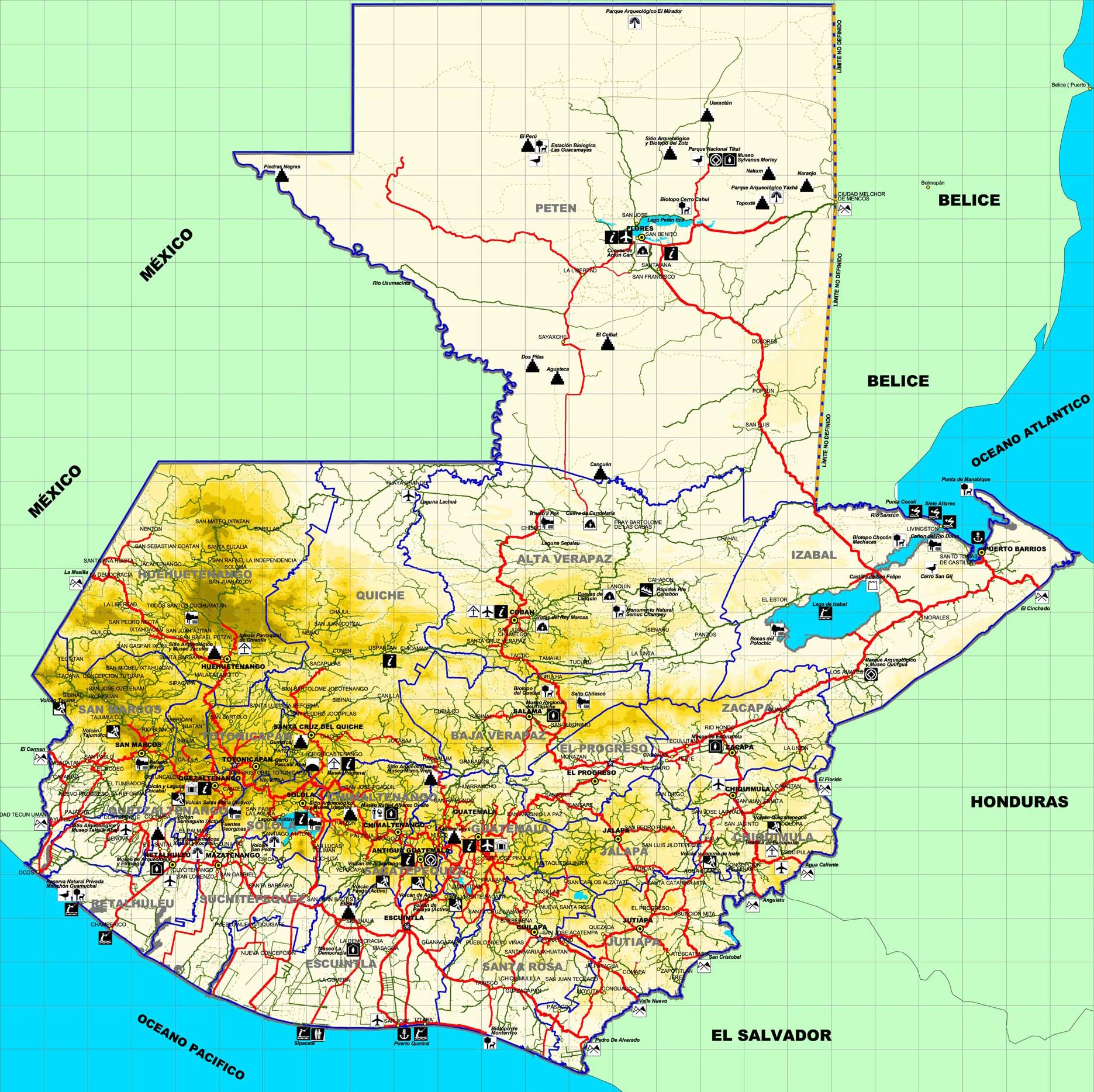 harita guatemala sehirler