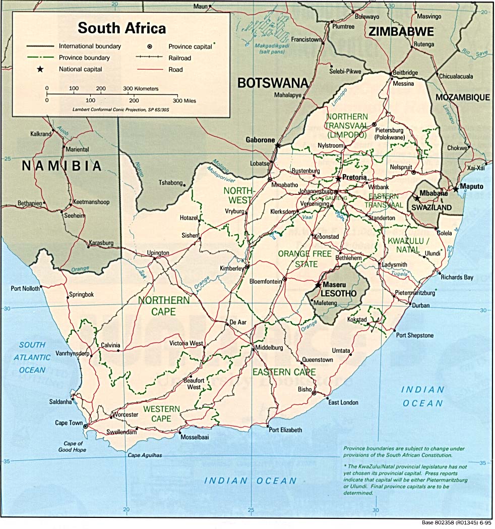 guney afrika haritalar
