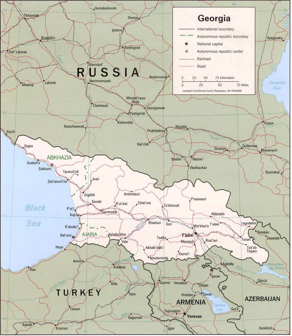 gurcistan siyasi haritasi