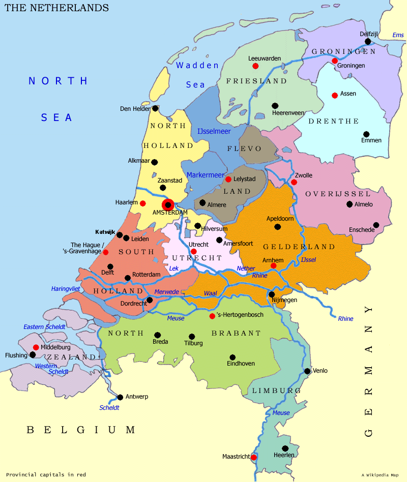 hollanda vilayetler haritasi