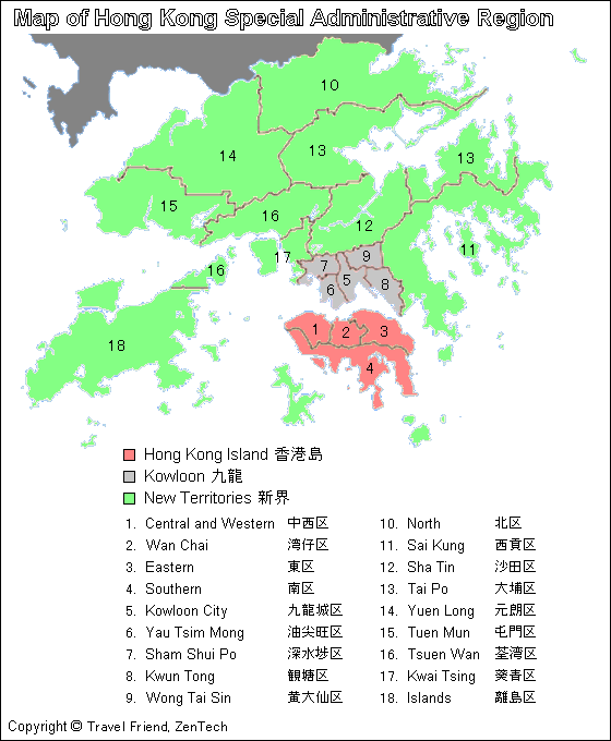 hong kong bolgeler haritasi