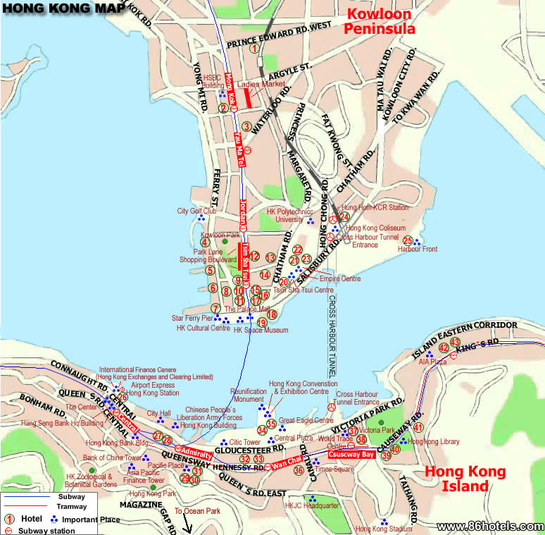 hongkong sehir merkezi haritasi