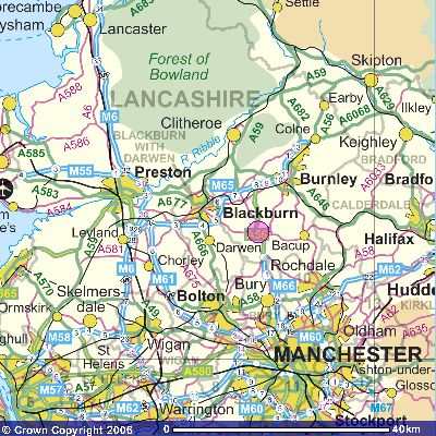 Blackburn Manchester haritasi