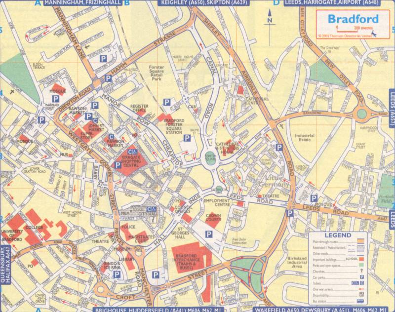 Bradford sehir merkezi haritasi