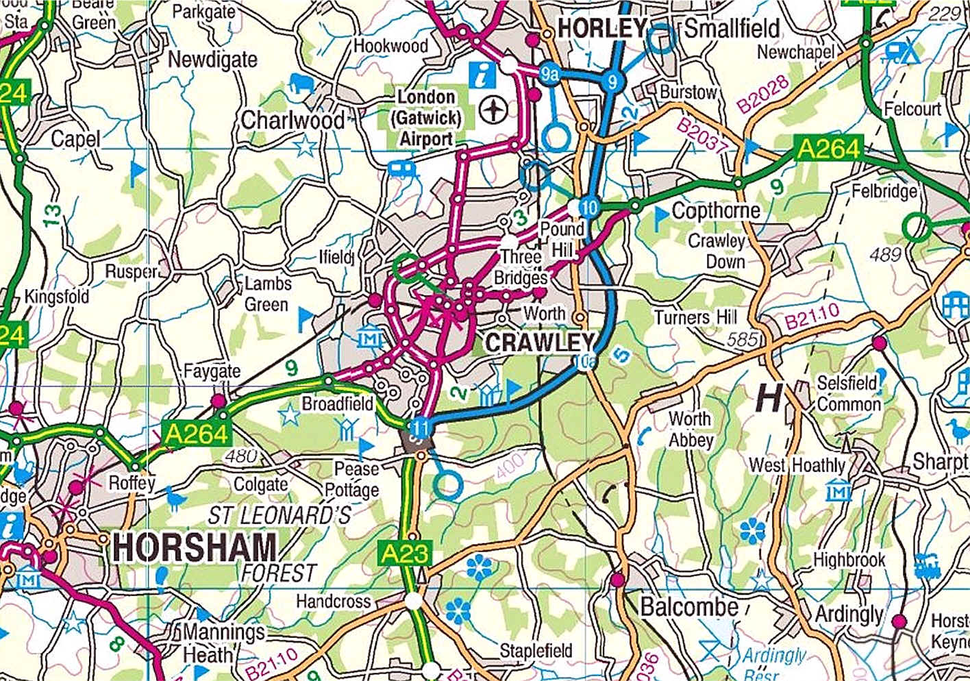 Crawley alan haritasi