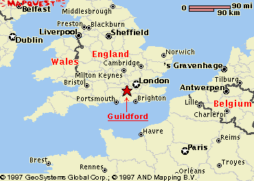 Guildford haritasi birlesik krallik