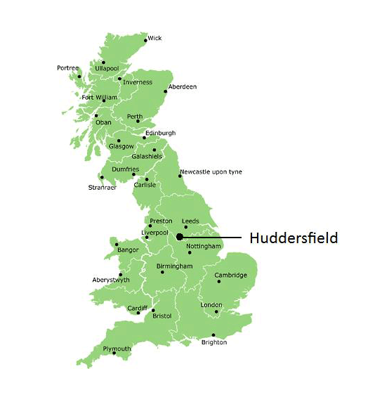 Huddersfield haritasi birlesik krallik