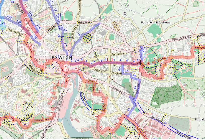 Ipswich cycle haritasi