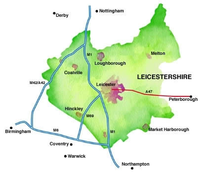leicestershire bolgeler haritasi