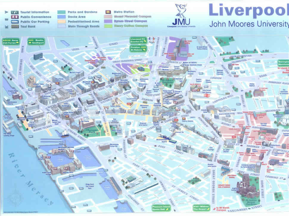 Liverpool John Moores üniversite haritasi