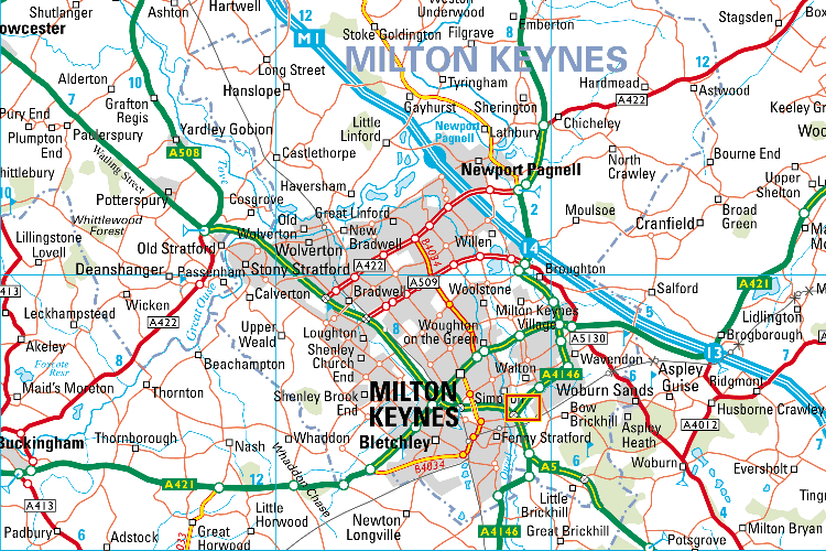 Milton Keynes haritasi