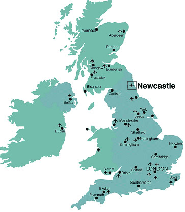 birlesik krallik Newcastle haritasi
