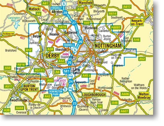 Nottingham haritasi derby
